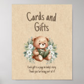 ストーリーブックテディベアカードギフトベビーシャワー ポスター (正面)
