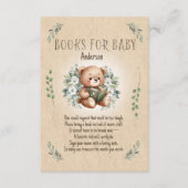 ストーリーブックテディベアセージtanヴィンテージブックスベビー エンクロージャーカード (正面)