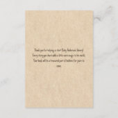 ストーリーブックテディベアセージtanヴィンテージブックスベビー エンクロージャーカード (裏面)