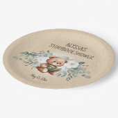 ストーリーブックテディベア緑のベビーシャワー ペーパープレート (アングル)