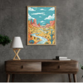 ストーリーブックデザートキャニオンイラストレーション フォトプリント           