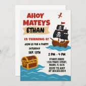 ストーリーブックトレジャーマップテーマ 子供へ 招待状 (正面/裏面)