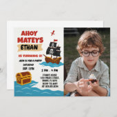 ストーリーブックトレジャーマップテーマ 子供へ 招待状 (正面/裏面)