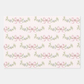 ストーリーブックニューチャプターピンクの弓のベビーガールシャワー ラッピングペーパーシート (正面)