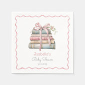 ストーリーブックニューチャプターピンクリボンガールベビーシャワー スタンダードカクテルナプキン (正面)