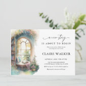 ストーリーブックニューチャプターブックテーマの赤ちゃんシャワー 招待状 (スタンド正面)