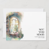 ストーリーブックニューチャプターブックテーマの赤ちゃんシャワー 招待状 (裏面)