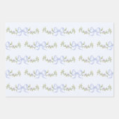 ストーリーブックニューチャプターブルーボウ男の赤ちゃんシャワー ラッピングペーパーシート (正面)