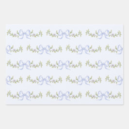 ストーリーブックニューチャプターブルーボウ男の赤ちゃんシャワー ラッピングペーパーシート