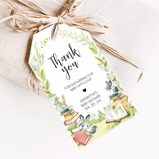 ストーリーブックニューチャプター赤ちゃんシャワーメッセージカード ギフトタグ