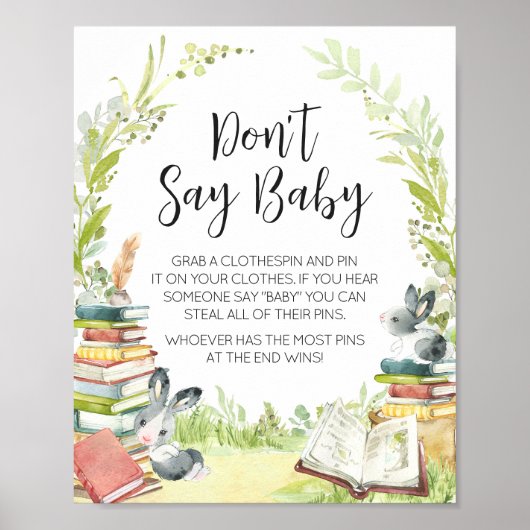 ストーリーブックニューチャプター赤ちゃんシャワー言わないベビー ポスター (正面)
