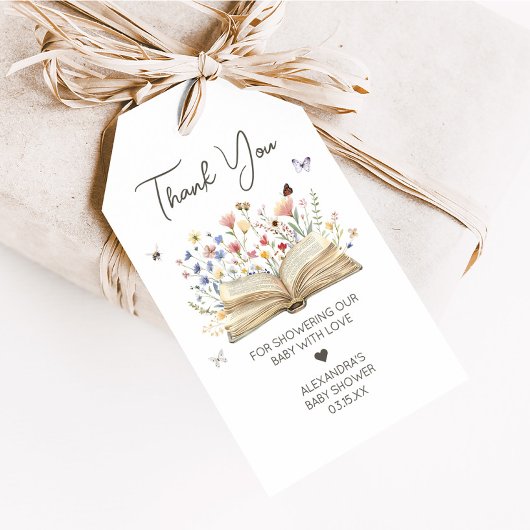 ストーリーブックニューチャプター開始ベイビーシャワーメッセージカード ギフトタグ