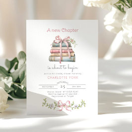 ストーリーブックニューチャプターBowベビーガールシャワー 招待状