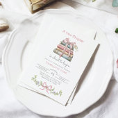 ストーリーブックニューチャプターBowベビーガールシャワー 招待状