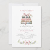 ストーリーブックニューチャプターBowベビーガールシャワー 招待状 (正面)