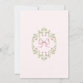 ストーリーブックニューチャプターBowベビーガールシャワー 招待状 (裏面)