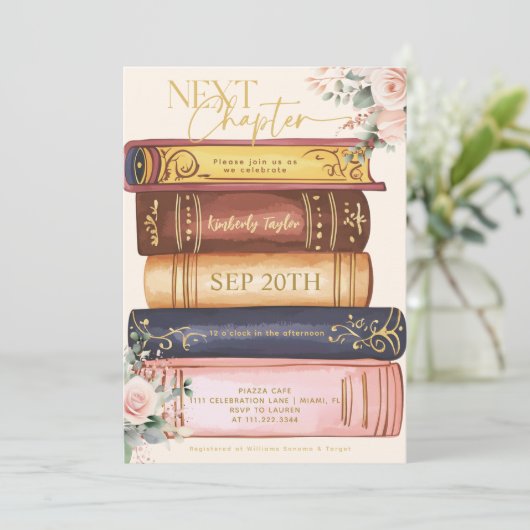 ストーリーブックネクストチャプターフローラブライダルシャワー 招待状 (スタンド正面)