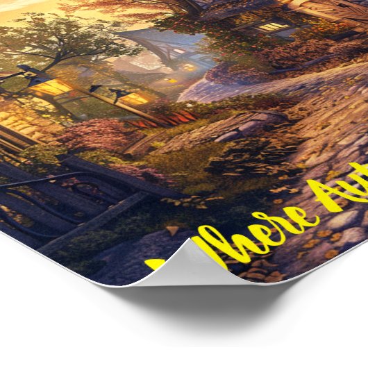 ストーリーブックビレッジの薄暮の静けさ ポスター (角)