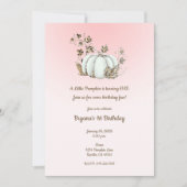 ストーリーブックピンクホワイトカボチャ童話1st 招待状 (正面)