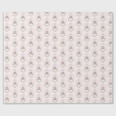 ストーリーブックピンクボウ新しいチャプター赤ちゃんシャワー ラッピングペーパー (フラット)