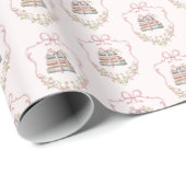 ストーリーブックピンクボウ新しいチャプター赤ちゃんシャワー ラッピングペーパー (ロールコーナー)