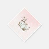 ストーリーブックピンク&ホワイトパンプキンフェアリーパーティー スタンダードカクテルナプキン (角)