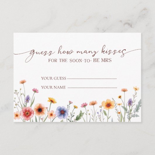 ストーリーブックフローラ推測キス数ブライダル エンクロージャーカード (正面)