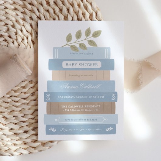 ストーリーブックブルーボーイベビーシャワー 招待状