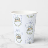 ストーリーブックブルーリボンボウヴィンテージ赤ちゃんシャワー 紙コップ (裏面)