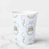 ストーリーブックブルーリボンボウヴィンテージ赤ちゃんシャワー 紙コップ (右)