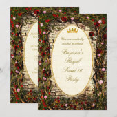 ストーリーブックプリンセスヴィンテージブリアバラパーティー 招待状 (正面/裏面)