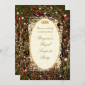 ストーリーブックプリンセス ヴィンテージ ブライアーローズ パーティ 招待状 (正面/裏面)