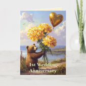 ストーリーブックベア&ハート結婚1周年記念 カード (正面)