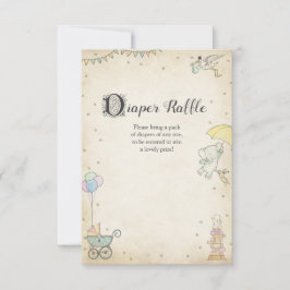 ストーリーブックベビーシャワーおむつラッフルカード 招待状