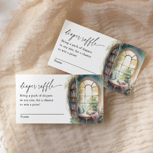 ストーリーブックベビーシャワーおむつラッフルチケット エンクロージャーカード
