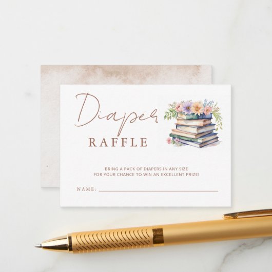 ストーリーブックベビーシャワーおむつラッフル エンクロージャーカード (正面/裏面インサイチュ)