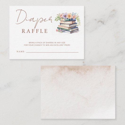 ストーリーブックベビーシャワーおむつラッフル エンクロージャーカード (正面/裏面)