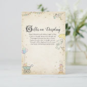 ストーリーブックベビーシャワーのプレゼントを展示中 サンキューカード (スタンド正面)