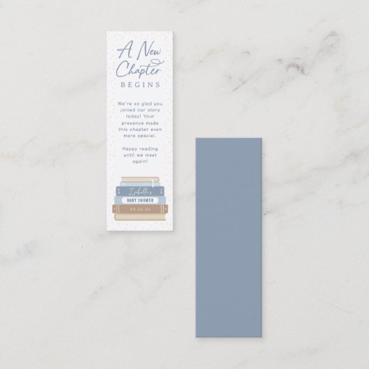 ストーリーブックベビーシャワーミニブックマーク スキニー名刺 (正面/裏面)