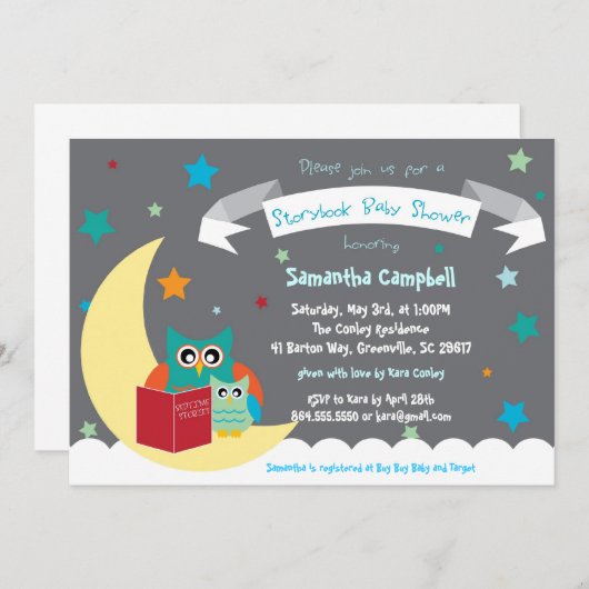 ストーリーブックベビーシャワー招待状 招待状 (正面/裏面)