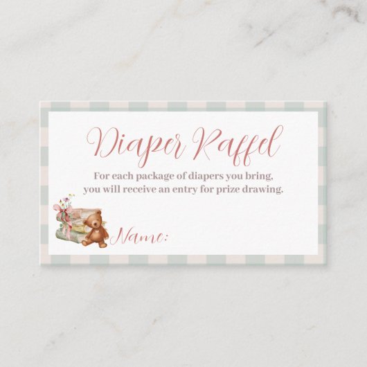 ストーリーブックベビーシャワー新しいチャプターおむつ始まる エンクロージャーカード (正面)