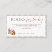 ストーリーブックベビーシャワー新しい章が本を始める エンクロージャーカード (正面)