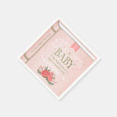 ストーリーブックベビーシャワー紙ナプキンピンクの女の子 スタンダードカクテルナプキン (角)