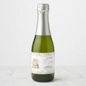 ストーリーブックミニワきらめくインラベルの準備が整ったポップ・アートの スパークリングワインラベル (正面)