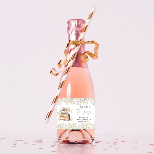 ストーリーブックミニワきらめくインラベルの準備が整ったポップ・アートの スパークリングワインラベル