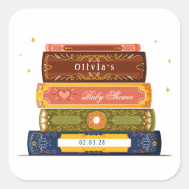 ストーリーブックライブラリーから次の章へ赤ちゃんシャワー スクエアシール