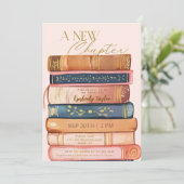 ストーリーブックライブラリ新しいチャプターブライダルシャワー 招待状 (スタンド正面)