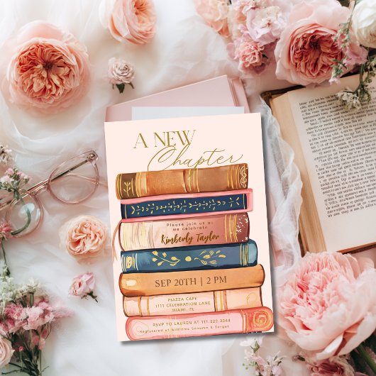 ストーリーブックライブラリ新しいチャプターブライダルシャワー 招待状