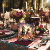 ストーリーブックラブロマンチックなファンタジーカップルのバレンタイン シーズンカード