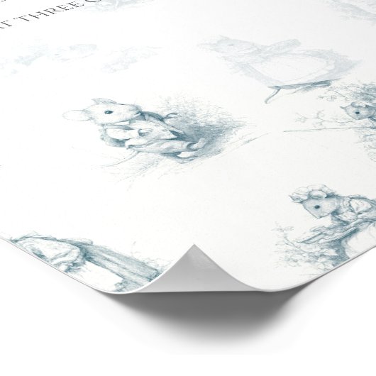 ストーリーブックリトルマウスウェルカム誕生日 ポスター (角)